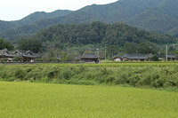 돌담으로 이루어진 오록마을